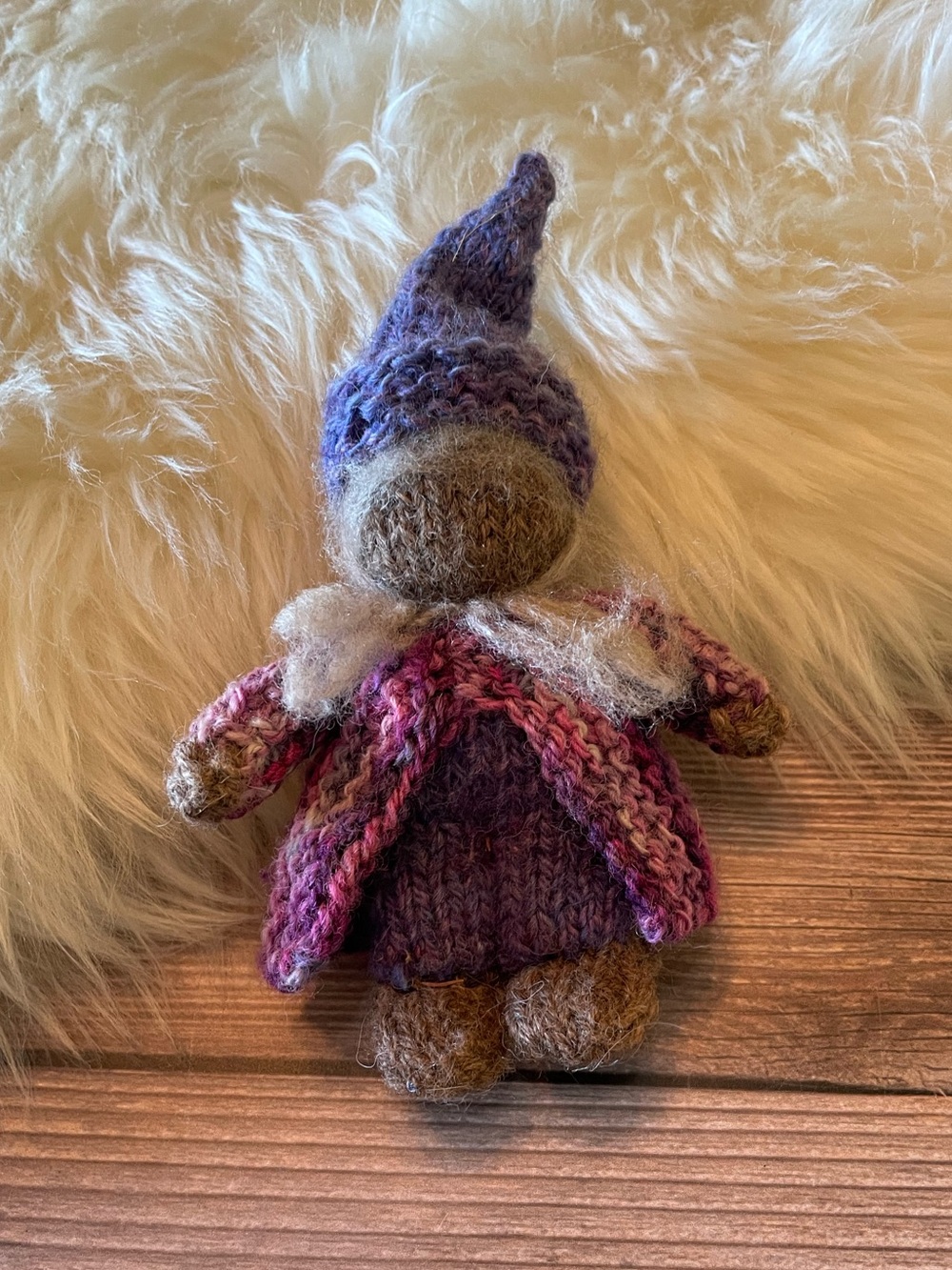 Hand-Knit Gnome with Pointed Hat